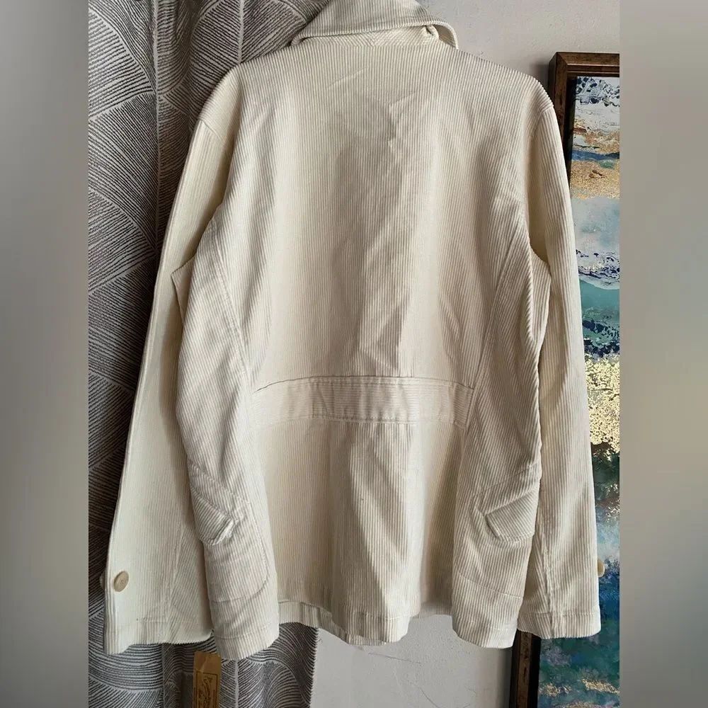 Vintage Ralph Lauren Jacket Rare womens corduroy Ivory Horn Buttons Sz L NWT - Picture 3 of 16